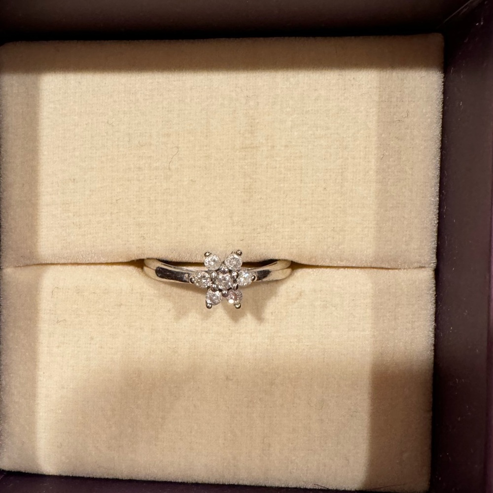 Crescent jewelers floral flower engagement ring